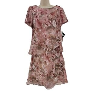 Lady Dorby Skirt Suit Women 14W Blush Floral 2 Pc Dressy Set Washable Coquette